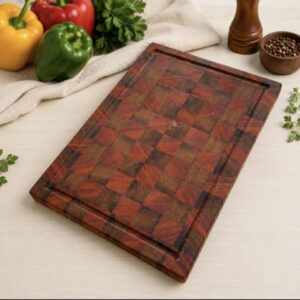 Checkerboard Teak Cutting Board